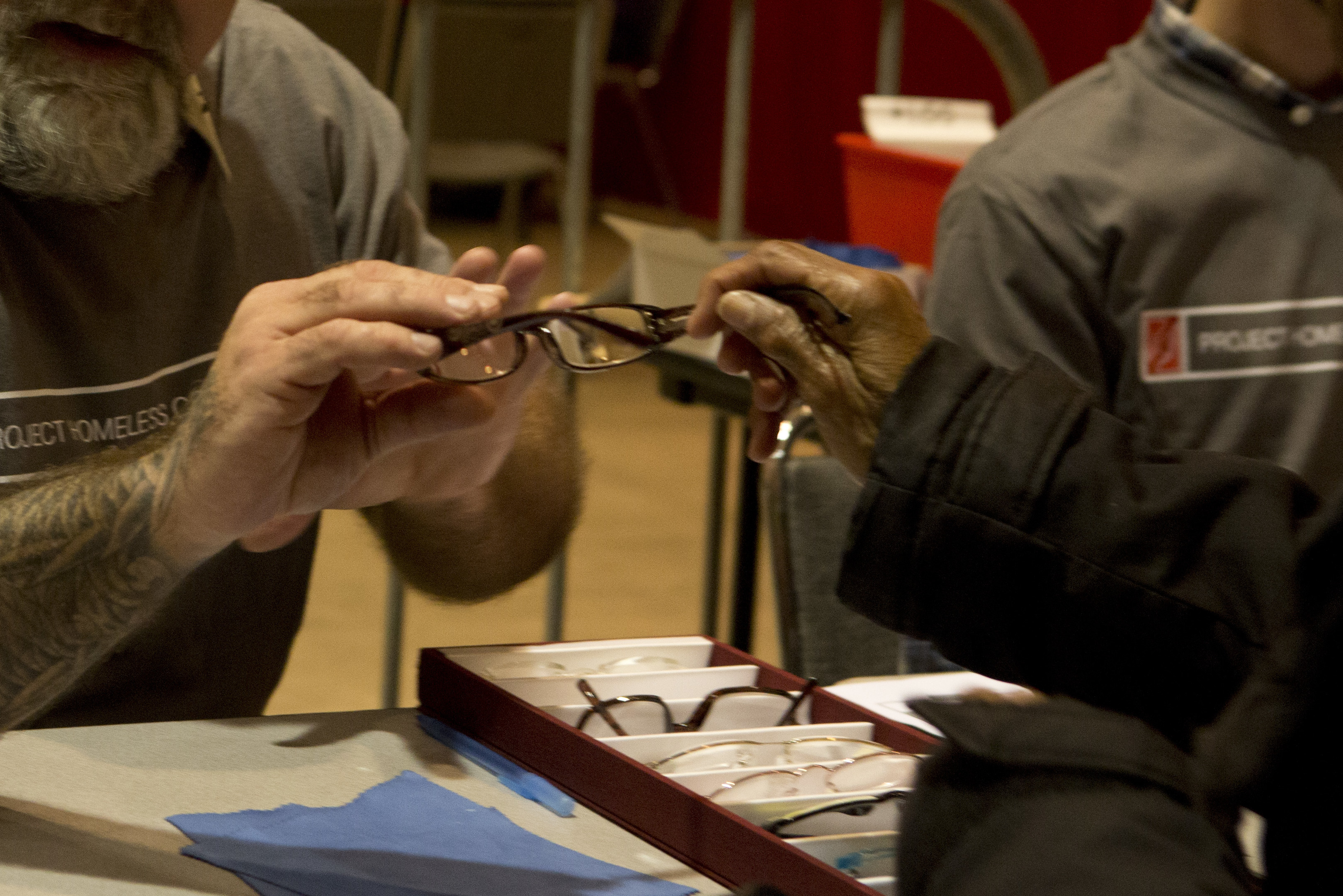 Glasses services. Photo: Project Homeless Connect, 2015.